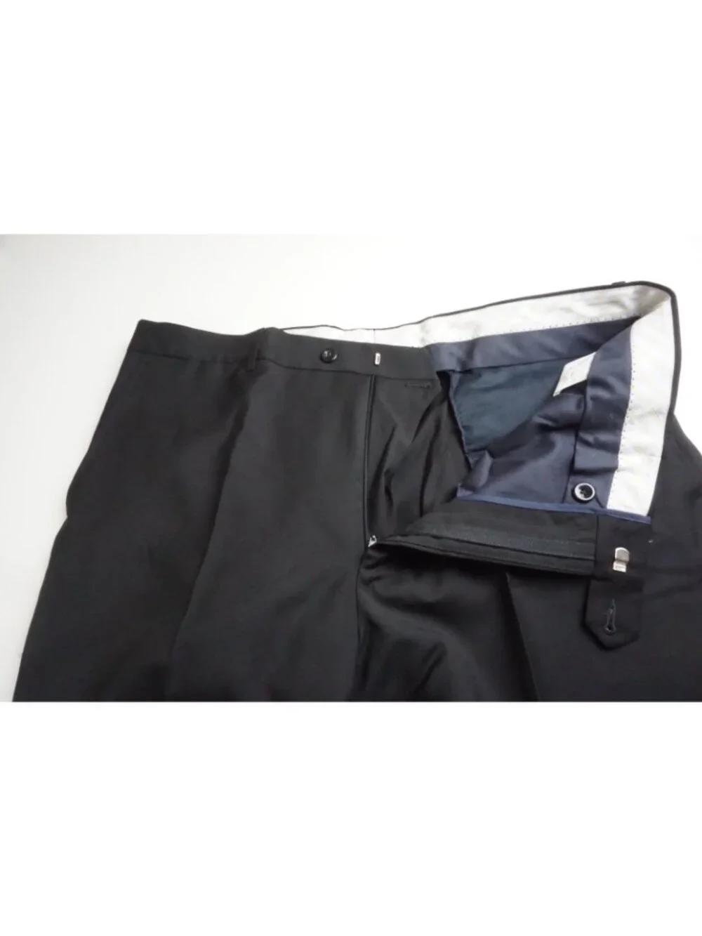 Tagliatore Solid Black Wool 2 Pc Suit Jacket Pants Sz 44R US 54EU NEW